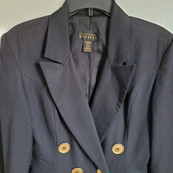 Vintage Express Long Gold and Black Blazer - Picture 7 of 12